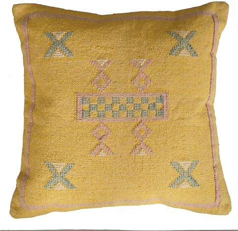 Indian Cotton Cushion Cover Sabra Kilim Pillow Cover Designer Decorative Sofa 18x18 Inche Handwoven Cushion Case for Farmhouse Home Decor Spring Decorative Pillow (Pattern 21) by Unknown