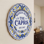 Personalized Family Name Sign, Custom Faux Ceramic Plate Wall Decor, "La Famiglia" Italian Tuscan Plaque, Flat MDF Board with Realistic 3D Print (Not Real Pottery), Mediterranean Kitchen Art - Image 3