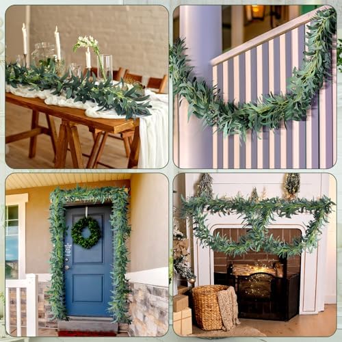 Giegxin 2 Pcs Artificial Leaf Vine Garland Olive Green Vine, 10 Ft - Image 3