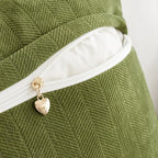 MIULEE Pack of 2 Moss Green Euro Shams Chenille Pillow Covers 26x26 Inch - Image 3