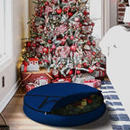 Covers & All Christmas Wreath Storage Bag 18 Oz with Carrying Handle & Dual Zipper - 100% Water Resistant Durable Material Storage Bag - Holiday Xmas Tear Resistant Bag (20" Dia x 7" H, Blue) - Image 6