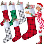 Maitys 5 Pcs Jumbo Christmas Stockings 43 Inch,Plaid Style,Multi Color by Maitys