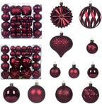 Christmas Tree Balls Ornaments Set, 48 Pcs Shatterproof Plastic Decorative Baubles Shiny Hanging Ball Ornaments for Xmas Tree Holiday Party Wedding Decoration, Wine Red by Unknown