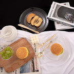 PULOTE 100Pieces Clear Plastic Plates - Premium Heavyweight Plastic Clear Disposable for Wedding&Party Include 50 Dinner & 50 Dessert/Salad Plates - Image 3