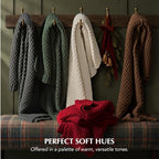 EVERGRACEHOME Chunky Chenille Knit Throw Blanket, 60 x 80, Classic Red - Image 7