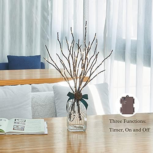 Birchlitland Lighted Brown Branches 18IN 70L Warm White Fairy Lights, LED Willow Branch Lights with Timer Battery Operated for Home Bedroom Living Room Vase Decoration - Image 2