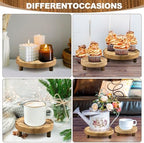 6PCS Wooden Risers for Display Wood Cake Stand for Party Round Food Risers for Buffet Wooden Holder Rustic Riser for Decor Tiered Tray Decor Home Kitchen (Light Brown, 6 PCS (8”, 6”, 5”)) - Image 5