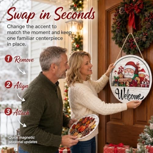 16 PCS Interchangeable Welcome Sign for Front Door Seasonal Porch Decor - Image 2