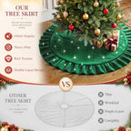 Green Tree Skirt Small Sequin Christmas 60 Inch Velvet Mini for Pencil Glitter Skirts Collar Sparkle Decorations - Image 4