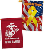Proud Marine Parent House Flag - Pack Armed Forces Corps USMC Semper Fi United State American Military Veteran Retire Official Support Our Troops - Garden Yard Gift Double-Sided 28 X 40 by Unknown