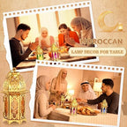 Mumufy 6 Pcs Moroccan Lanterns Ramadan Lantern Eid Mubarak Decoration,Gold - Image 5