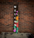 Spring Flowers Welcome Sign for Front Door Outdoor Porch Sign Home Decor Porch Standing Welcome Yard Sign Wood Door Sign Tall Summer Welcome Garden Sign Seasonal Wall Decorations for Outside Patio - Image 3