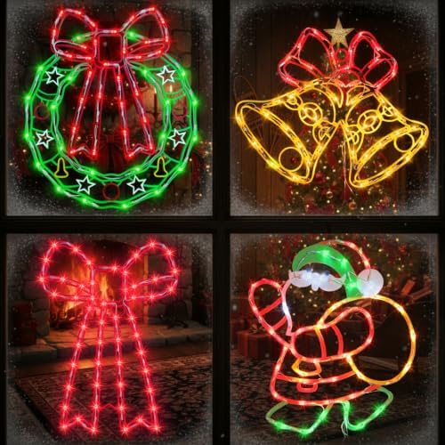 TRWYMZ Christmas Decorations - 16" Christmas Window Silhouette Lights by TRWYMZ