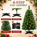 XXYYZZ 3FT Pre-lit Artificial Christmas Tree with 50 LED Lights （11 Modes） - Image 6