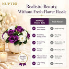 NUPTIO Flower Balls Centerpieces for Tables: 6 Pcs Purple White Fake Roses - Image 4