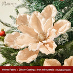 8PCS Large Christmas Magnolia Flowers for Christmas Tree Wreath - Image 7