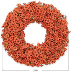 24 Inch Fall Wreaths for Front Door, Autumn Floral Outdoor Wreath - Image 5