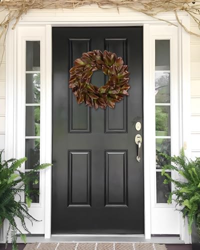 Briful 23in Christmas Magnolia Leaf Wreath for Front Door - Image 6