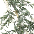 Pre-Lit Battery Operated White Lavender Spring Wreath - 16" - White LED Lights - Image 7