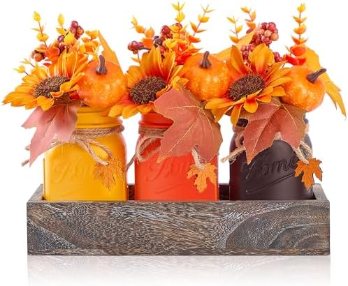 Fall Thanksgiving Table Decor, Farmhouse Centerpieces for Tables by KIVIVO