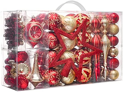 Valery Madelyn 100ct Christmas Tree Decorations Ball Ornaments Set Large by ValeryMadelyn
