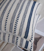 Cethom Navy Blue Boho Throw Pillow Covers 22x22 Inch Set of 2, Stripe Textured Decorative Couch Pillow Cases for Bed, Sofa, Living Room, Bedroom, Farmhouse Home Accent Cushion Covers - Image 3
