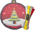 Howie's Needlepoint Christmas Needlepoint Kits, 18CT Printed Embroidery Pattern Starter Kits, Stamped Patterns Canvas Kits(Christmas Tree-Red Ball,4x4inch) by HowiesNeedlepoint