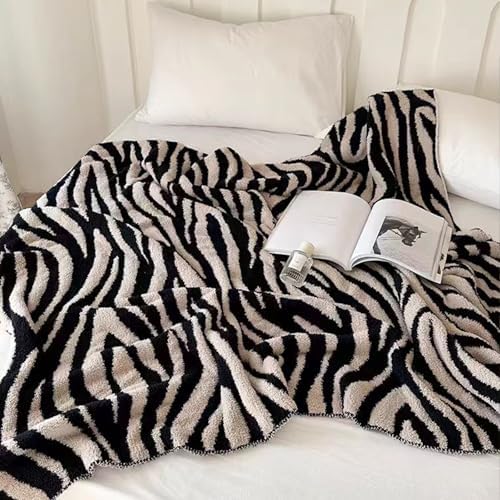Fluffy Fleece Throw Blanket for Couch, Soft Cozy Black and White Zebra Blankets Fuzzy Thick Twin Blanket for Women, All Seasons (50x70 Inch) - Image 3