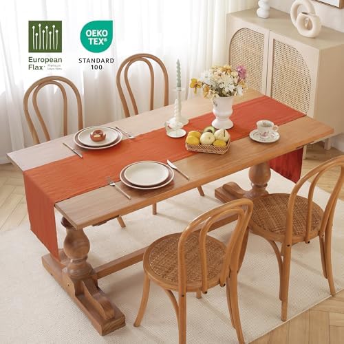 100% Pure French Linen Table Runner (Caramel,14x90 Inch) - Image 2