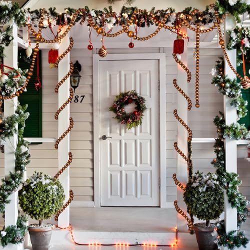 Bucherry 4 Pcs Christmas Wood Bead Garland 28.8 Feet, Coffee - Image 5