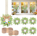 8 Pcs 10" Small Easter Wreaths for Kitchen Cabinets, Mini Easter Egg Wreaths with Burlap Ribbon, Spring Farmhouse Artificial Wreath Set for Window, Table, Shelf & Cabinet Decor by Unknown