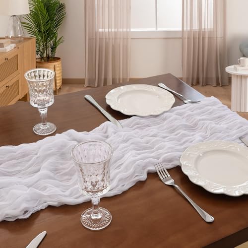 12 Pack 10Ft White Cheesecloth Table Runner 23 x 120 Inch - Image 6