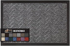 GORILLA GRIP WeatherMAX Door Mat, Indoor Outdoor Use, 47x35, Silver Chevron by GorillaGrip