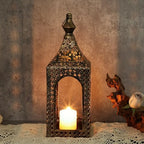 Moroccan Lantern Lamp Decorative Candle Holders for Ramadan Decorations, Hanging, Outdoor Patio or Porch, Indoor Home Decor (Bronze 13.2inch) - Image 3
