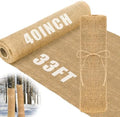 Buryeah 1 Pack 40 Inch X 33 ft Burlap Fabrics Roll Natural Jute Garden by Buryeah