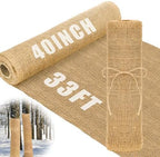 Buryeah 1 Pack 40 Inch X 33 ft Burlap Fabrics Roll Natural Jute Garden by Buryeah