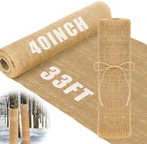Buryeah 1 Pack 40 Inch X 33 ft Burlap Fabrics Roll Natural Jute Garden by Buryeah