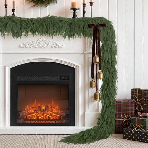 SHareconn 12FT Christmas Norfolk Pine Garland, Real Touch Soft Mantel Decor by SHareconn