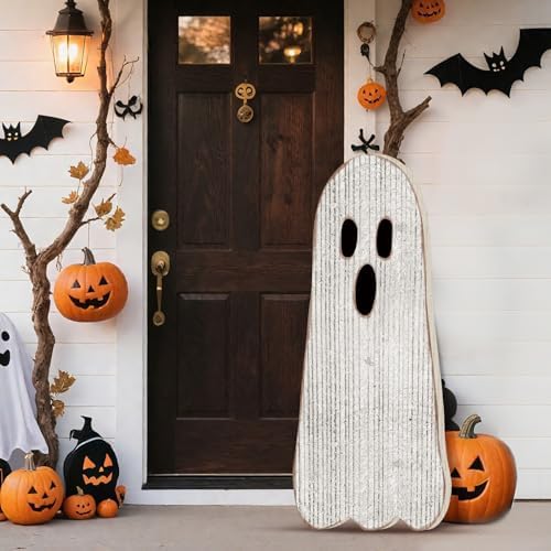 Halloween Front Porch Decor, Wooden Ghost Porch Sign,Spooky Ghost by Memorywuu