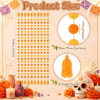 Yalikop 10 Pcs Pom Pom Garland 5 ft Diwali Party, Orange,Yellow - Image 2