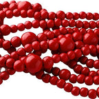 Ceenna 8 Pcs 9ft Rustic Christmas Wooden Bead Garland, Total 72ft, Dark Red by Ceenna