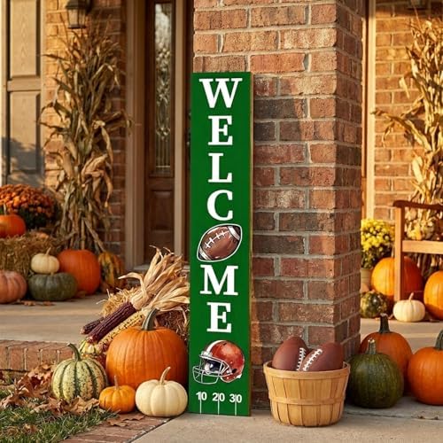 Football Porch Decor for Outdoor - Football Porch Sign for Front Door Sign, Welcome Decorations for Home Wall Indoor Supply Each 47.24 ×7.87 Inches - Image 5