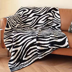 Fluffy Fleece Throw Blanket for Couch, Soft Cozy Black and White Zebra Blankets Fuzzy Thick Twin Blanket for Women, All Seasons (50x70 Inch) - Image 2