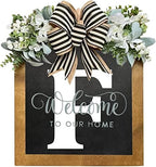 16'' Personalized Last Name Welcome Sign, Door Wreaths for Front Door Outside, Spring Wreath for Front Door Decor, Farmhouse New Home Gifts for Home (F) by Jxueych