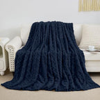 Aganear Fleece Throw Blanket for Couch Sofa 60"x80" Navy by Aganear