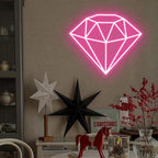 Pink Diamond Neon Sign for Bedroom Wedding Bar Romantic Glam Wall Decor - Image 2