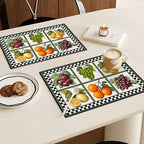 Fresh Fruit Summer Placemats Set of 6, 12x18 Inch Fruits Harvest Table Place Mat Lemon Washable Non-Slip Heat Resistant Fabric Placement Mats for Dining Kitchen Indoor Outdoor Decor - Image 2