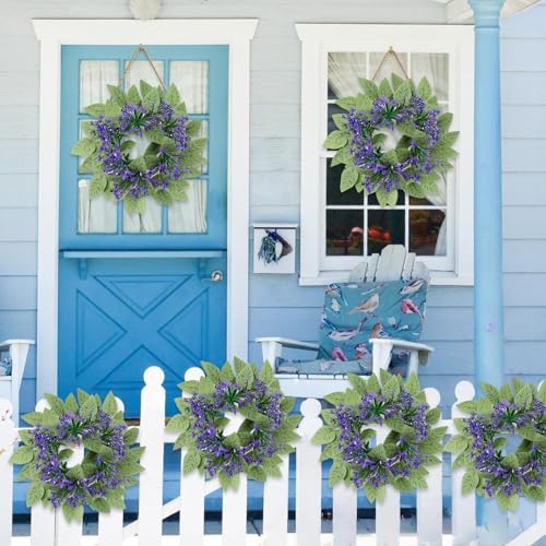 8 Pack Lavender Candle Ring Wreaths, Mini Wreath for Pillar Candle - Image 7