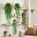 Daifunli 18 Pcs Artificial Hanging Plants Fake Hanging Ferns Plastic Fake Plant for Wall Room Garden Garland Indoor Outdoor Decor No Basket (Eucalyptu,Mandala,Boston,String of Pearl,Podocarpu,Pothos) - Image 2