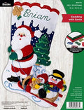 Bucilla Felt Applique 18" Stocking Making Kit, Sledding with Santa, Perfect for DIY Arts and Crafts, 89477E by Bucilla